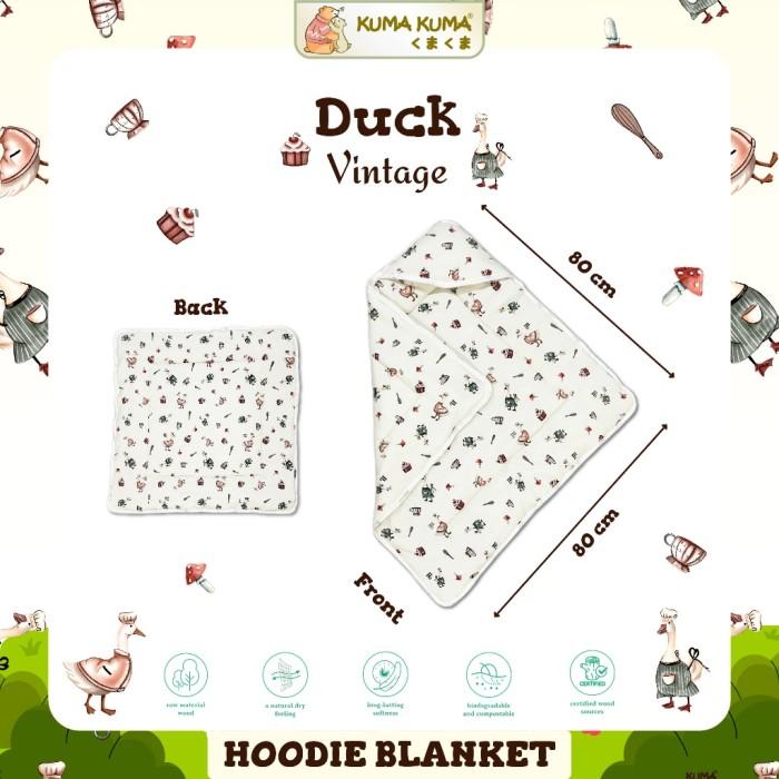 Gambar TERLARIS! KUMA KUMA - Hoodie Blanket Tencel New Arrival Pattern (80x80cm) | selimut topi bayi newborn - Vintage duck dari indrapapnaa undefined Tokopedia