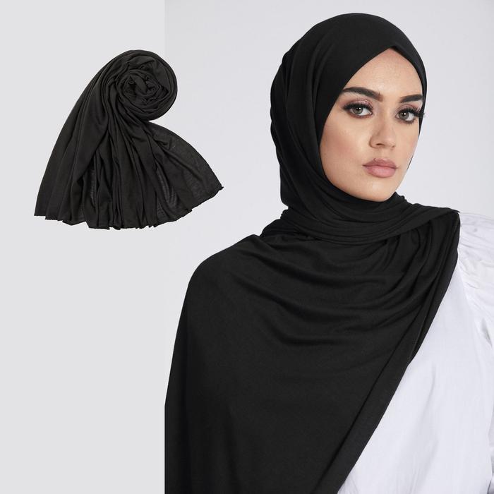Jual Plain Cotton Jersey Hijab Stretch Scarf Women Muslim Shawl
