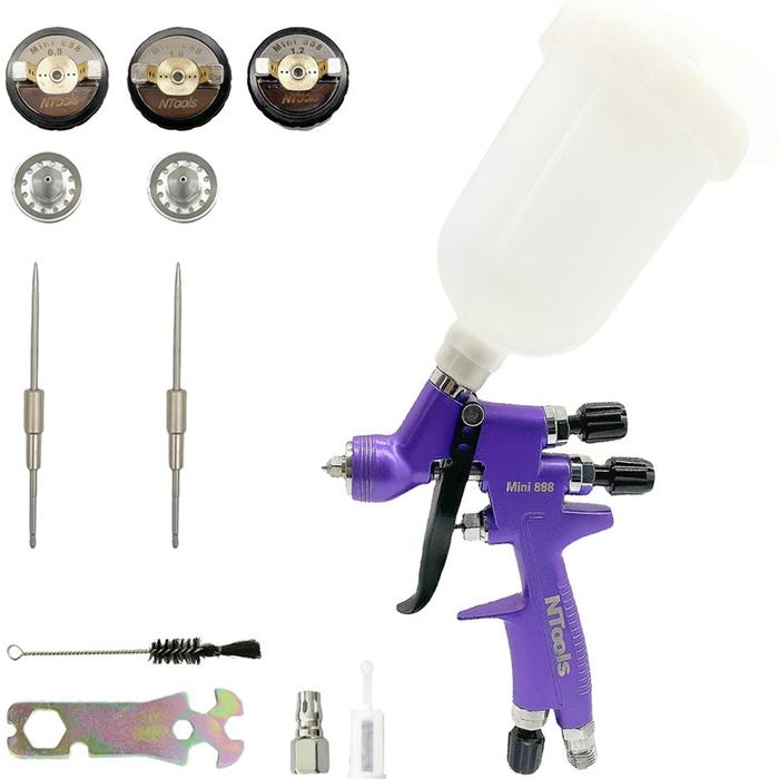 Gambar 1.2MM Spray Gun With 1.0mm and 0.8mm Nozzle Kit 250CC Tank Air Spray Gun Mini Spray Gun For Car Paint AIrbrush dari UDINESEE undefined Tokopedia