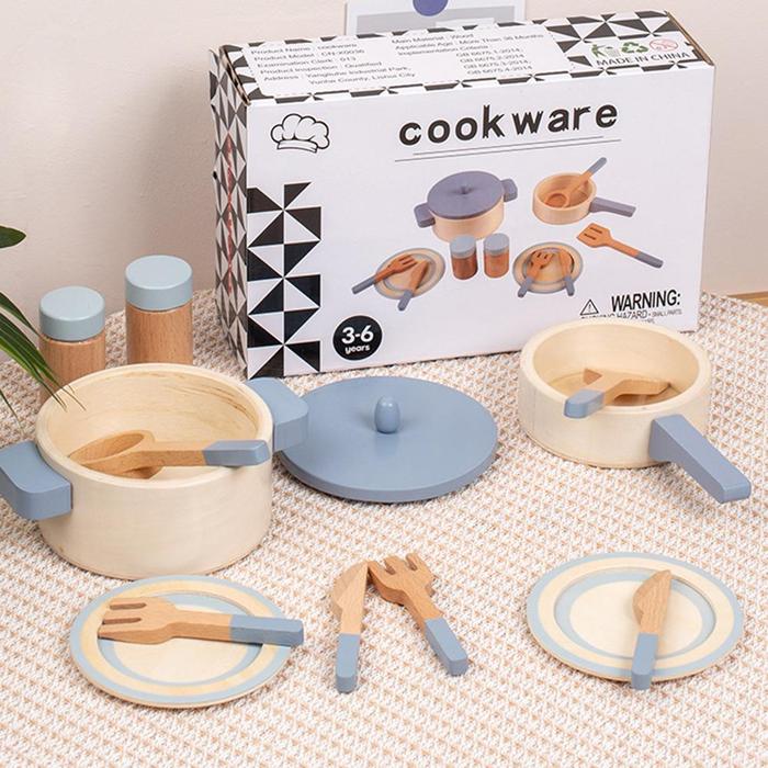 Jual Set Play Kitchen Accessories Wooden Kitchen Cookware Pots