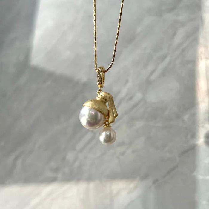 Jual New 925 Sterling Silver Pearl Necklace Girl Shape Pendant