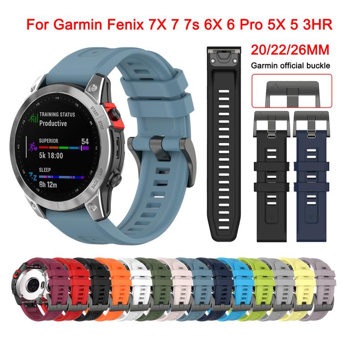 Jual QuickFit 20 22 26mm Silicone Strap for Garmin fenix 7X 7S