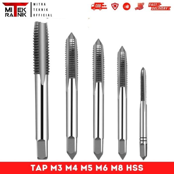 Gambar Hand Tap M3 M4 M5 M6 M8 Pembuat Drat Baut 5 7 8 10 12 Tap HSS - M3 Baut 5 dari Mitra Teknik.ol undefined Tokopedia