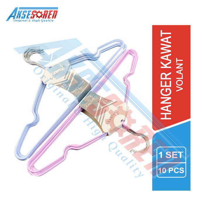 Gambar Aksesoren Gantungan Baju Besi Volant [1 Set/10 Pcs] / Hanger Pakaian Kawat / Cangkolan Jemuran - Volant dari Aksesoren undefined Tokopedia