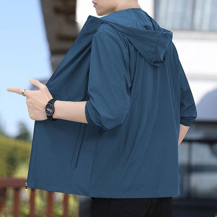 Jual 2024 Spring Autumn Ice Silk Hooded Sunscreen Jacket