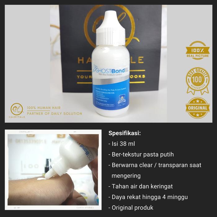 Gambar NEW LEM GHOSTBOND XL 38ML (ADHESIVE) UNTUK TOUPEE, WIG, HAIRPIECE, FRONT LACE dari Ivhei_store undefined Tokopedia