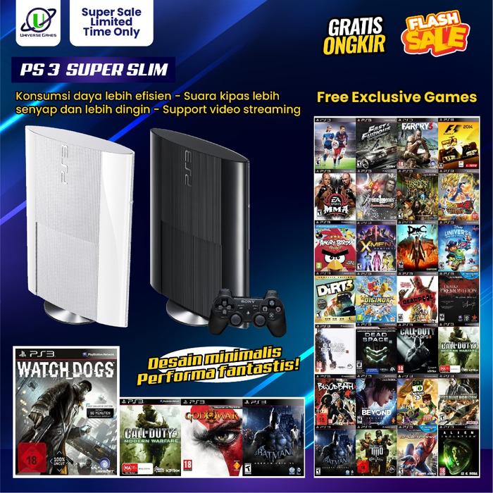 Ps3 Super Slim Second Bundle Stick Hdd 1tb 500gb 320gb 250gb 160gb  Playstation Super Slim Garansi Toko 12 Bulan Ps Like New Sony Free