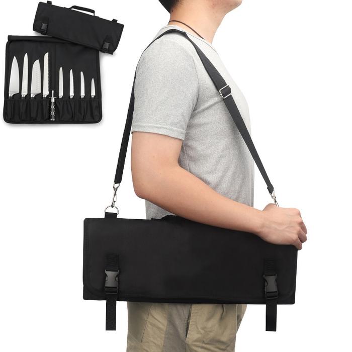 Gambar 10 Slot Chef Knife Roll Bag Portable Durable Camping School Work Cooking Kitchen Cleaver Carry Case Knives Storage Pockets Tools dari Farah DEWI undefined Tokopedia