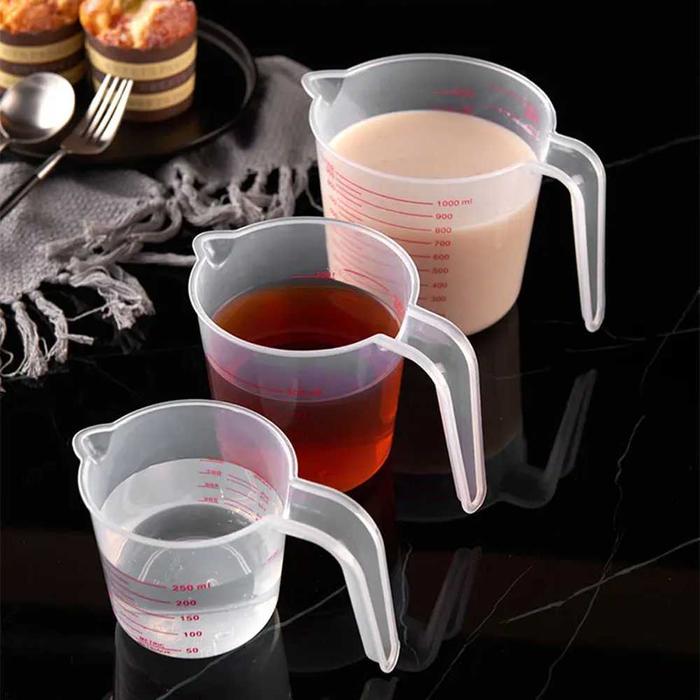 Gambar Gelas Ukur Penakar Takaran Plastik Measuring Cup OZ 250 500 ml 1 Liter 3 Pcs - Transparan dari Dapur Preneur undefined Tokopedia