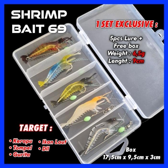 Gambar UDANG TIRUAN 1 Box isi 5pcs ukuran 9cm mancing ikan Laut kerapu, kakap, gurita dll RADJA PANCING 69 dari Mahwana undefined Tokopedia