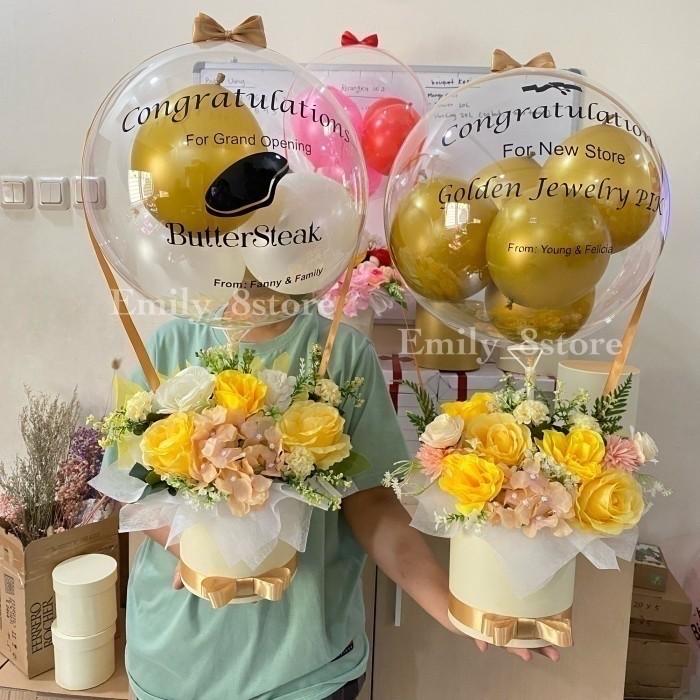 Gambar HelloHappy Ready Bucket Bloom Box Bunga Buket Balon wisuda grand opening toko dari lasekaosmavf undefined Tokopedia