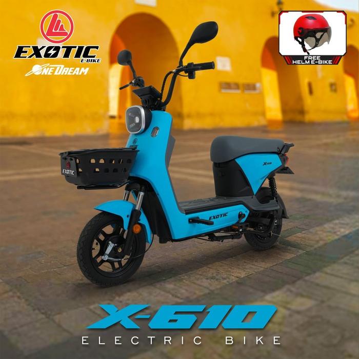 Exotic Ebike Helm Bonus Helm Sepeda Listrik Exotic X610 Jok Bagasi