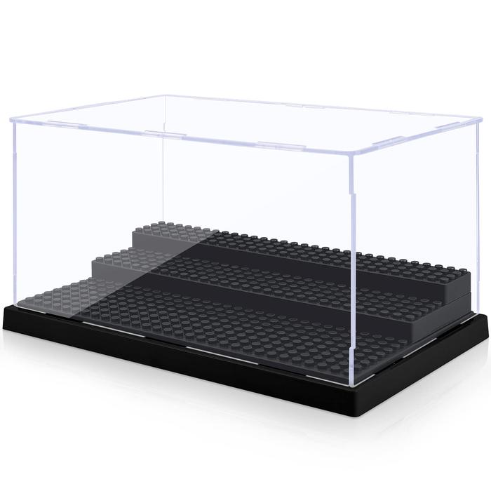 Gambar Minifigure Display Case for LEGO Action Figures Blocks,Clear Dustproof Acrylic Display Box Storage with 3 Movable Steps Gifts dari Sinegra Store undefined Tokopedia