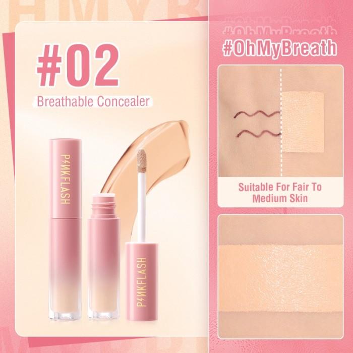 Gambar PINKFLASH Oh My Breath Breathable Liquid Concealer Tahan Lama Matte - 02 Sand beige dari EXQUISITE TREND undefined Tokopedia