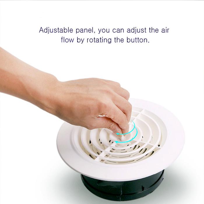 WALFRONT Adjustable Round Soffit Vent Cover – ABS Air Vent For Bathroom Ceiling Or Wall, Rotatable Airflow Control, Easy Install