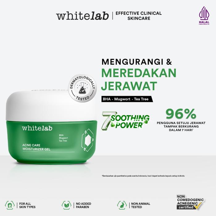 Gambar WHITELAB ACNE CARE MOISTURIZER GEL - PELEMBAP KULIT WAJAH UNTUK MENGURANGI DAN MEREDAKAN JERAWAT PAGI MALAM DENGAN BHA, MUGWORT & TEA TREE [BPOM] dari PITURUH NEWS undefined Tokopedia