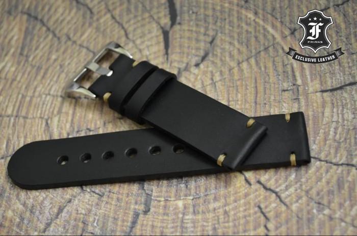 Gambar Tali Jam Kulit Asli / Handmade Leather Strap Model Point Stitch FLC027 - Hitam, 22mm dari Frians Leather Company undefined Tokopedia