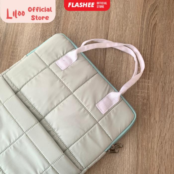 Gambar Laptop Flashee Sleeve Aesthetic Tas Laptop Willow Pelindung Cover Sofcase With Handle Sarung Laptop Bahan Puffy Lucu - Sage Green dari Liloo Official undefined Tokopedia