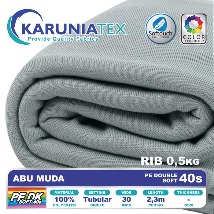 Gambar Promo Kain Kaos PE Double Soft 40s Kiloan | Abu Muda | Karunia Textile Diskon Murah - Kain 1kg dari Shiro shiro ID undefined 3 Tokopedia