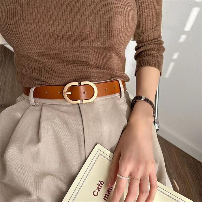 Jual 1pc Women's belt fashion trend alloy needle buckle shape