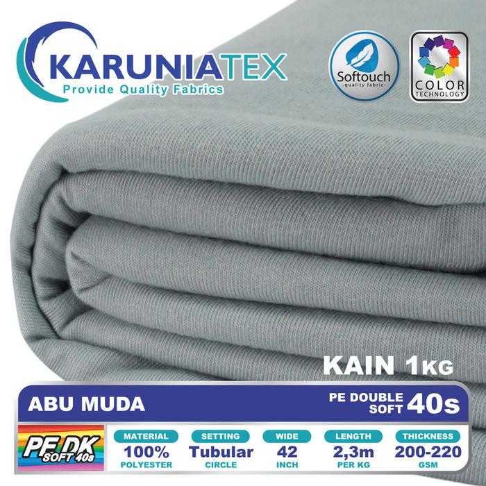 Gambar Promo Kain Kaos PE Double Soft 40s Kiloan | Abu Muda | Karunia Textile Diskon Murah - Kain 1kg dari Shiro shiro ID undefined Tokopedia