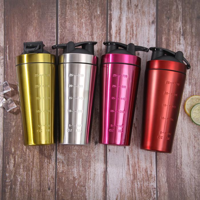 Jual 740ML Stainless Steel Protein Shaker Bottle BPA-Free Gym
