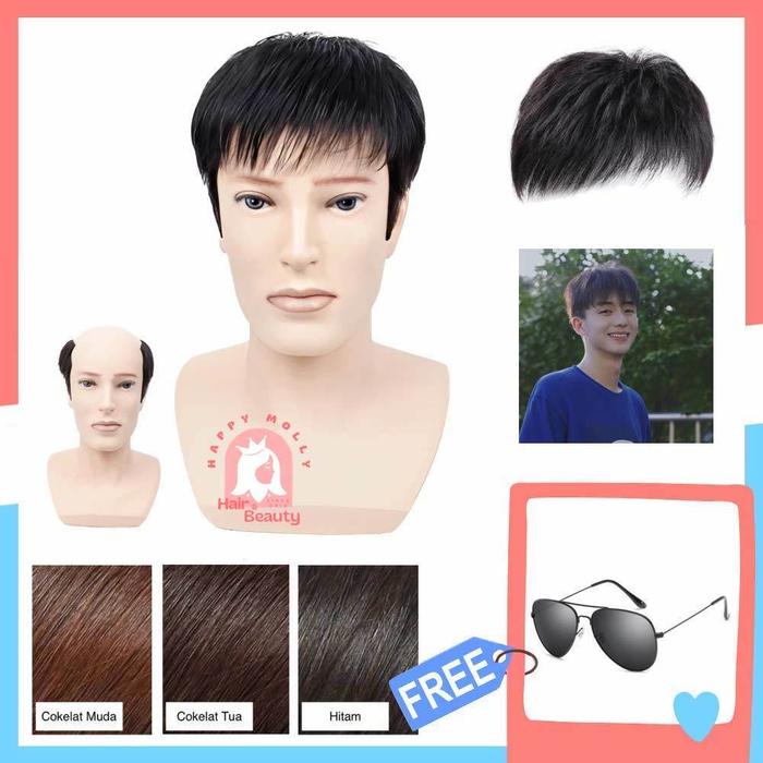 Jual Toupee Pria Korean Style Rambut Palsu Hair Clip Wig