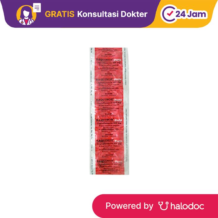 Gambar Baquinor Forte 500 mg 10 Kaplet - Antibiotik - Halodoc dari Apotek Kosambi Jakarta Barat undefined Tokopedia