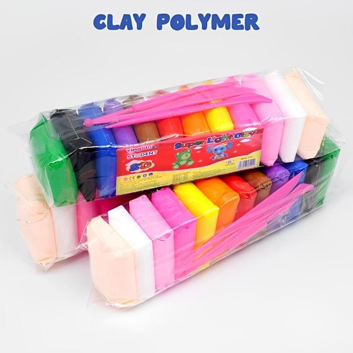 Gambar Mainan Clay Polymer Set Soft CLAY Dough Colour Play isi 12 Warna Edukasi Kreatif DIY Souvenir Ulang Tahun Anak Kekinian dari Vionas Corner undefined Tokopedia