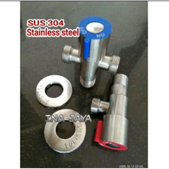 Gambar INAJAYA Keran Closet Cabang Dua & Single Kran Stop Toilet Shower Sower Bidet Closed Duduk Kloset Wc dari nipah sakimin4 undefined Tokopedia