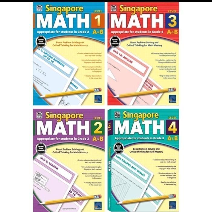 Gambar BUKU FISIK buku Singapore math level 1-2-3-4 a&b  - level 4 - level 1 dari gloria books undefined Tokopedia