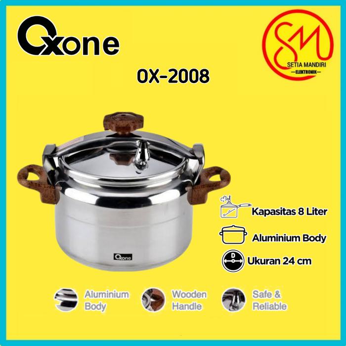 Gambar OXONE Panci Presto Alumunium 8 Liter OX2008 Anti Karat Tekanan Tinggi Aluminium Masak - OX2008 dari Setia Mandiri Elektronik undefined Tokopedia