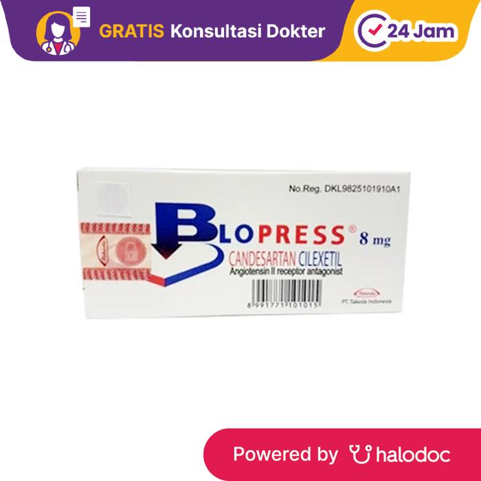 Gambar Blopress 8 mg 7 Tablet - Hipertensi - Halodoc dari Apotek Halomedika Cicendo undefined Tokopedia