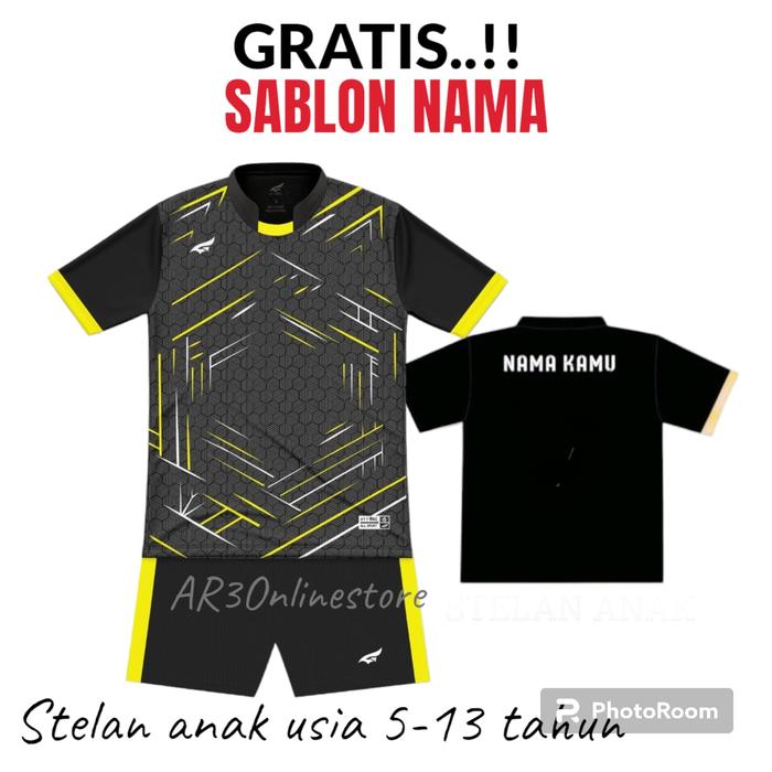 Jual FREE SABLON NAMA Baju olahraga anak laki/perempuan bola