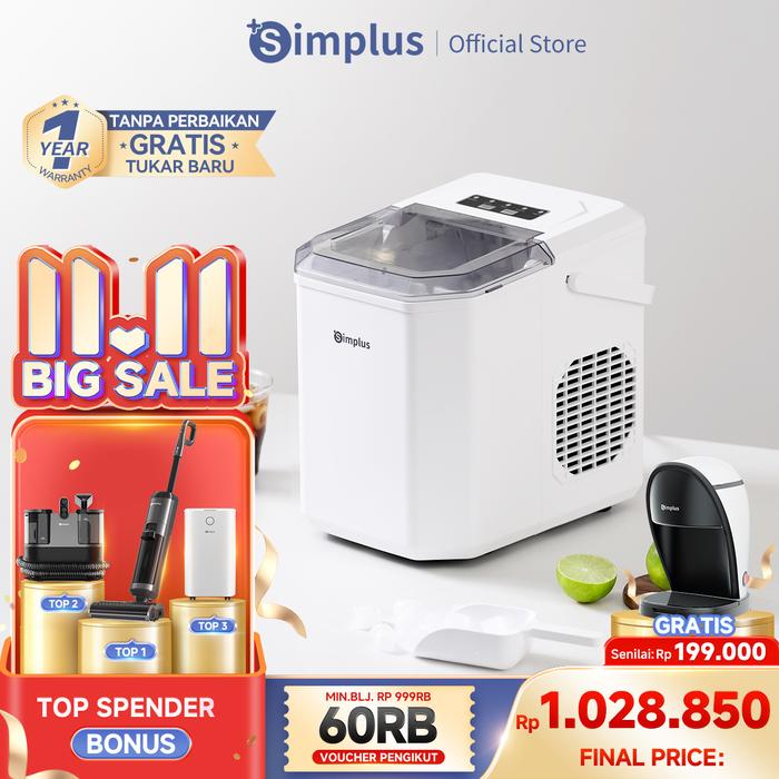 Gambar Simplus Mesin Es Ice Maker Mesin Es Batu 12L/24H Machine Automatic Daya Rendah Rumah Tangga Minimalis(Garansi Resmi 1 tahun/ COD) dari remik987999 undefined Tokopedia