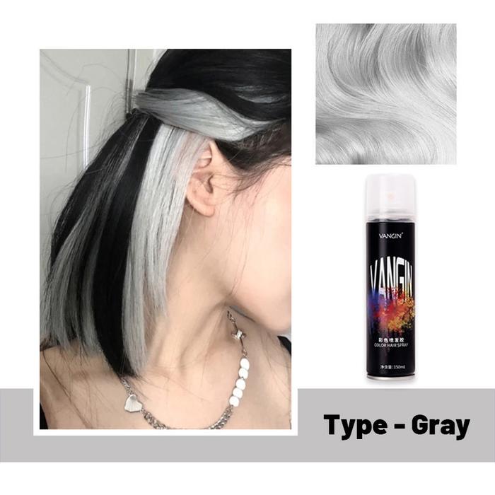 Gambar Colour Hair Spray Temporary Cat Pewarna Rambut Semprot Sementara Abu-Abu Biru Ungu Emas Sampanye - Grey dari Nadiavanza undefined Tokopedia