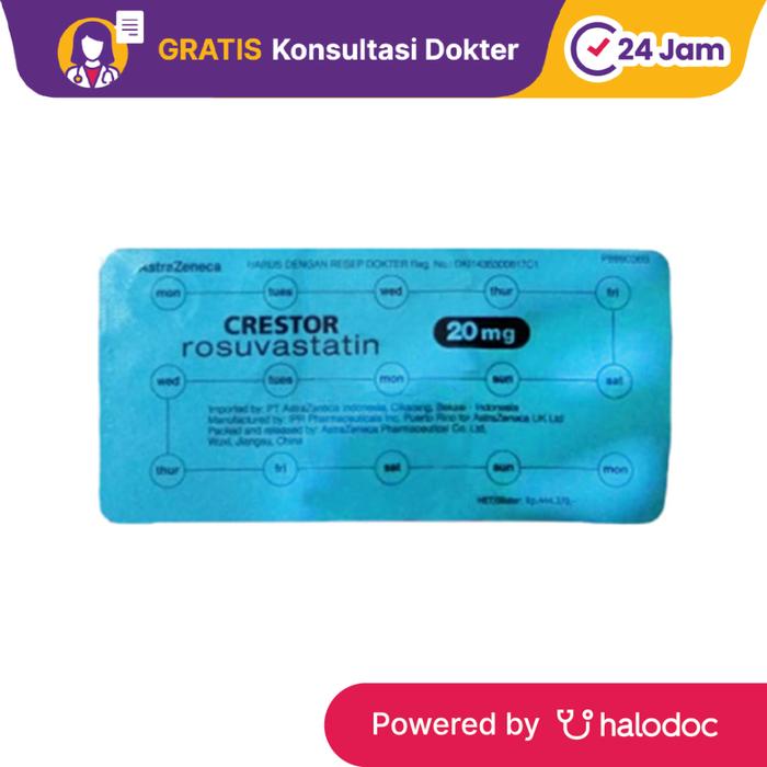 Gambar Crestor 20 mg 15 Tablet - Obat Kolesterol - Halodoc dari Apotek Halomedika Cicendo undefined Tokopedia