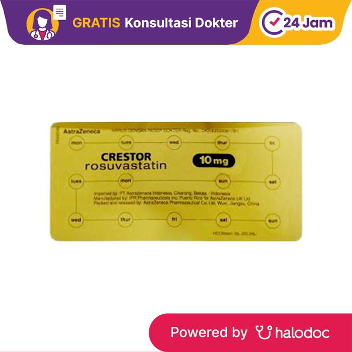 Gambar Crestor 10 mg 15 Tablet - Obat Kolesterol - Halodoc dari Apotek Helios Medika Saharjo undefined Tokopedia