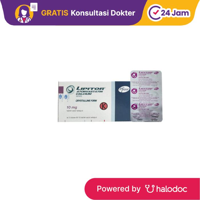 Gambar Lipitor 10 mg 10 Tablet - Obat Kolesterol - Halodoc dari Apotek Halomedika Cicendo undefined Tokopedia