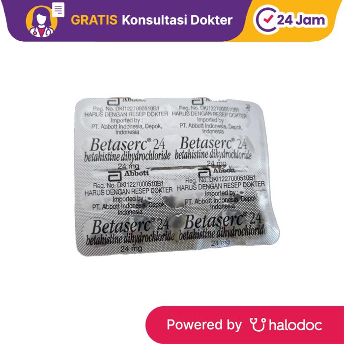 Gambar Betaserc 24 mg 20 Tablet - Obat Pereda Demam & Nyeri - Halodoc dari Apotek Halomedika Cicendo undefined Tokopedia