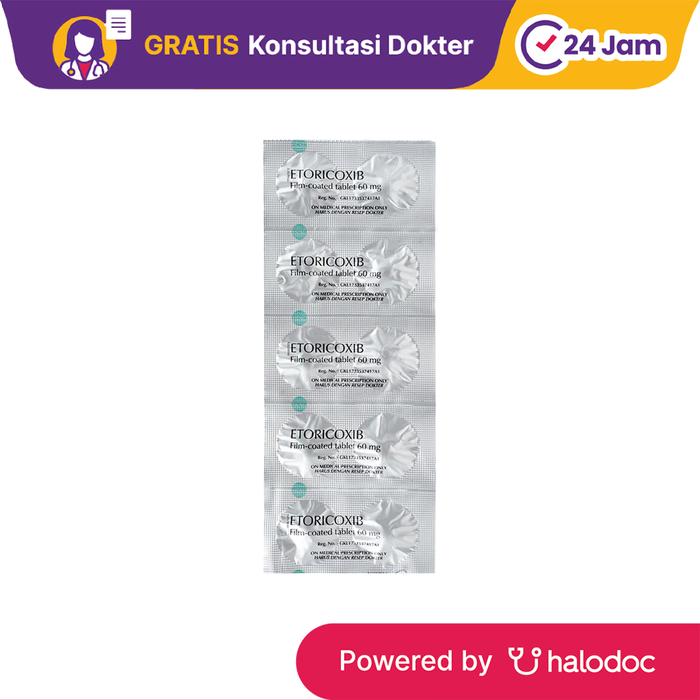 Gambar Etoricoxib 60 mg 10 Tablet - Obat Pereda Demam & Nyeri - Halodoc dari Apotek Halomedika Tirta Raya Sidoarjo undefined Tokopedia