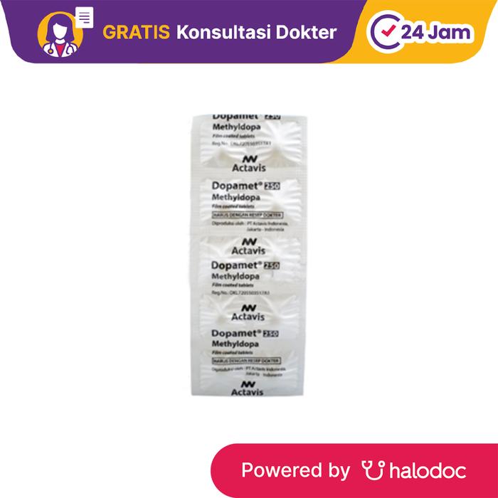 Gambar Dopamet 250 mg 10 Tablet - Hipertensi - Halodoc dari Apotek Halomedika Cicendo undefined Tokopedia