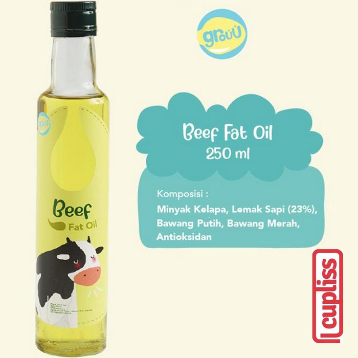 Gambar GROUU Cooking Oil Fat Minyak Kelapa Bayi Anak Masak Virgin Olive Coconut MPASI - Beef 250ml dari Cupliss undefined Tokopedia