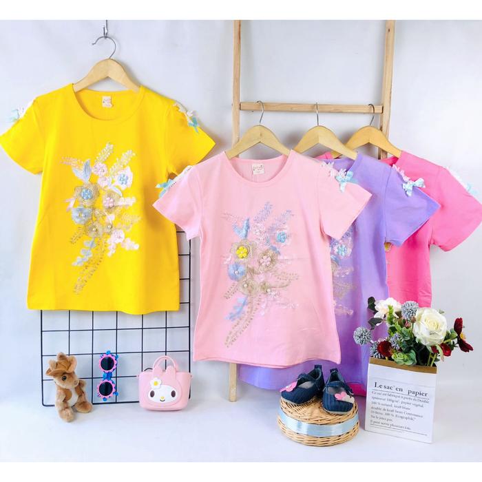 Gambar 5-10th (4pcs) Atasan Kaos Blus Anak Perempuan Import/Grosir Baju Anak dari HighlandSstore undefined Tokopedia