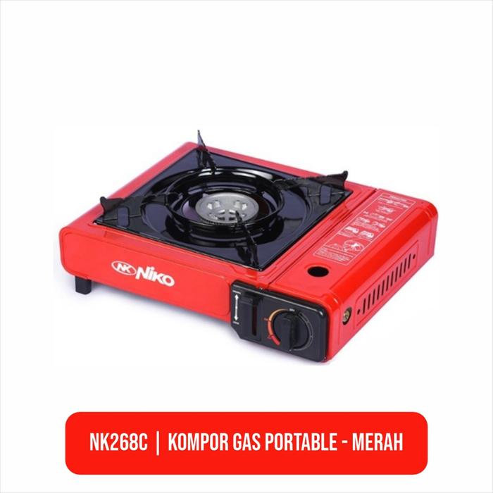 Gambar NIKO NK268C / NK-268C KOMPOR GAS PORTABLE 2 IN 1 - GARANSI RESMI - MERAH dari SINAR AGUNG ELEKTRONIK_NEW undefined Tokopedia