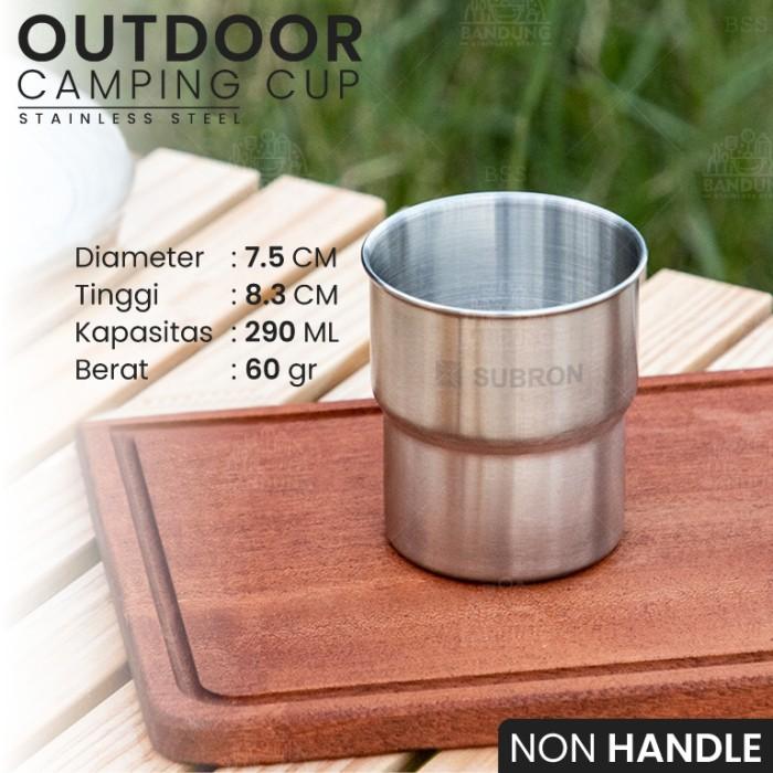 Gambar 290ml Gelas Mug SUS304 Camping Stainless Steel Outdoor Cup Multifungsi - Non Handle dari Bandung Stainless Steel undefined Tokopedia
