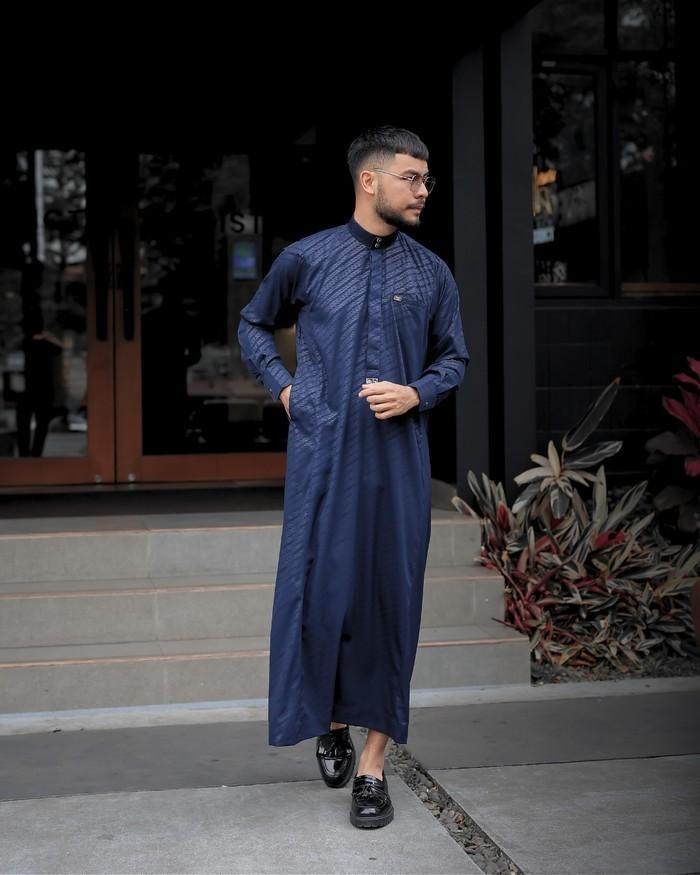 Gambar Abidzar Thobe Gamis Pria Premium motif Emboss - Terangkat Store - Biru, XL dari Terangkat Store undefined Tokopedia