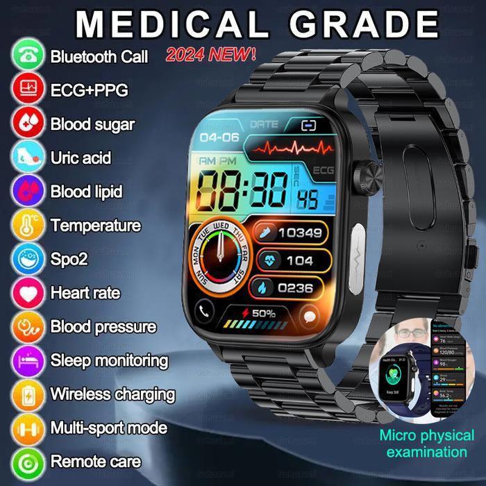 Uric Acid Smart Watch For Blood Pressure And Blood Sugar Jual 2024
