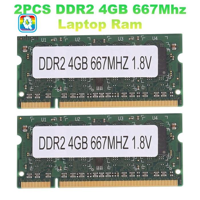 Jual 2pcs Memori Ram Laptop DDR2 4GB 667Mhz PC2 5300sodimm
