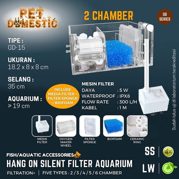 Gambar Filter Gantung Akrilik Hangin Hang on Filter Aquarium Mini - 2 chambers dari Pet Domestic undefined Tokopedia